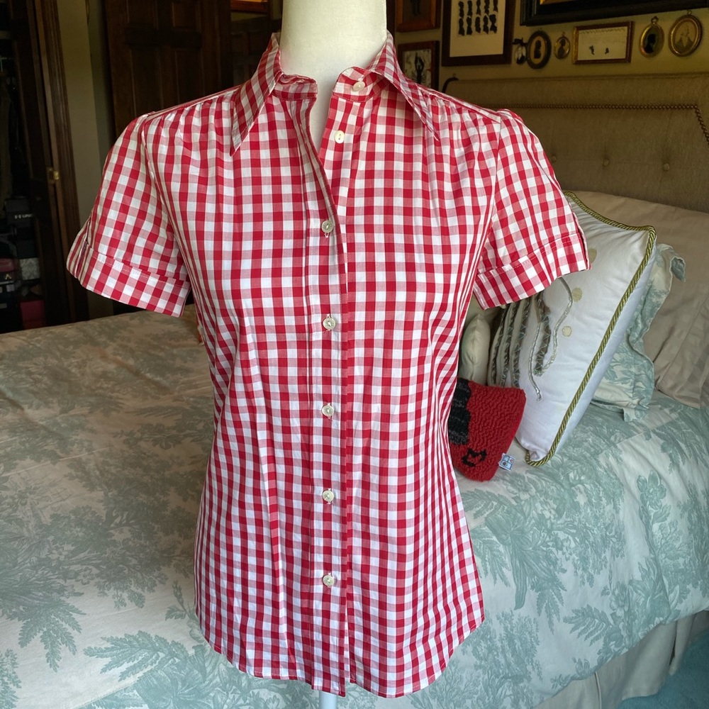Dolce & Gabbana Gingham Short Sleeve Blouse